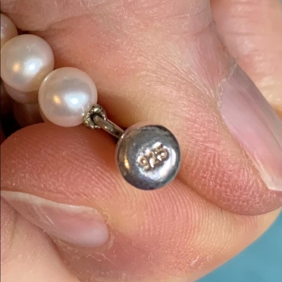 3 Row Pearl Sterling Silver Bracelet - Picture 3 of 3